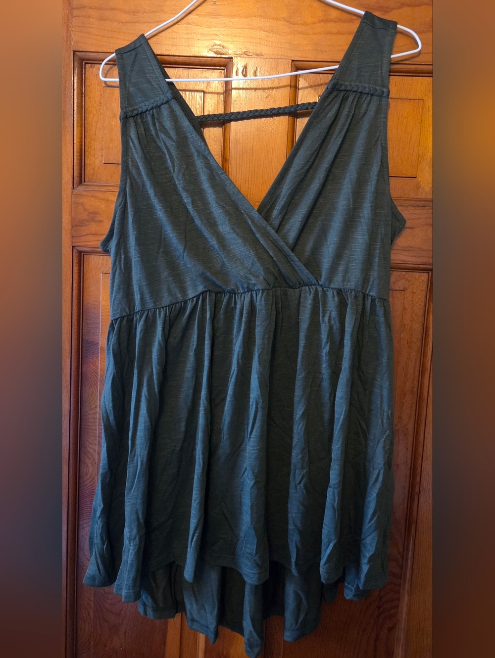 ​Torrid Deep Depths Olive Green Surplice Babydoll Top - NWT​ Size Torrid 1